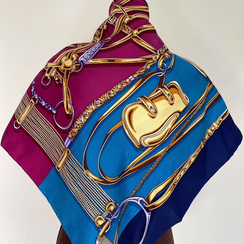 New Gucci Scarf Equestrian Iconic Logo Print Silk Wrap - Picture 4 of 12